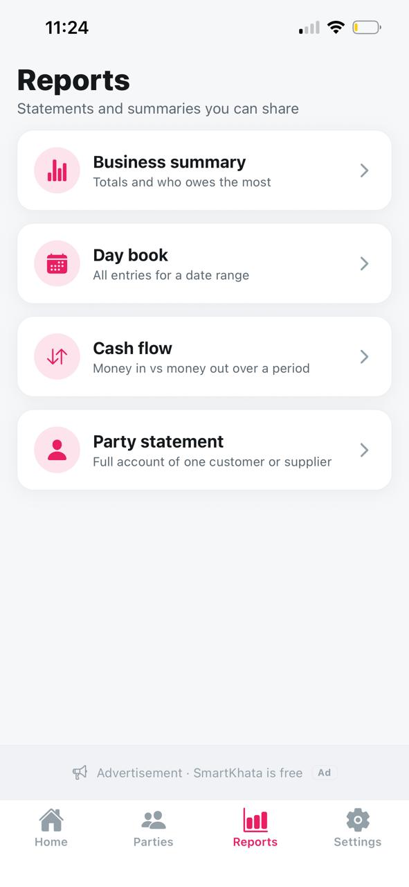 SmartKhata Ledger screen
